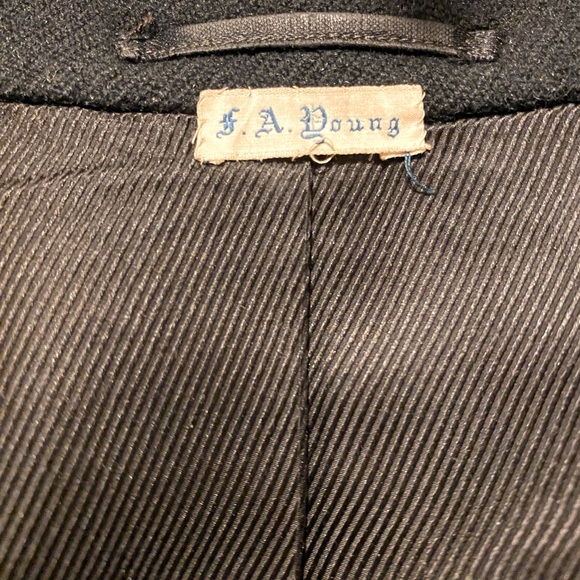 French Antique Edwardian Black Wool Tailored Morning Coat Jacket - Picture 4 of 4